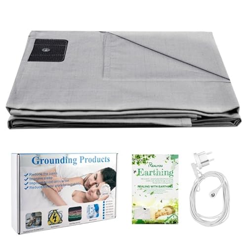 Erdungsbettlaken, Erdungsbettlaken Für Besser Schlafen, Erdungsmatte, Earthing Matte Erdungsmatte Mit Erdungsanschlusskabel Leitfähige Earthing Matte Mit Eu Erdungskabel (68 * 132cm) von BORDEAG