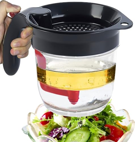 Fettabscheider - Ölsuppenfilter 1L, Soßenabscheider Entfettungsbecher, Fett-Trennkanne, Fetttrennkanne für Suppen Soßen Saucen von BORDEAG