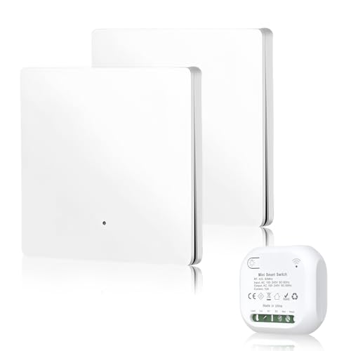 Funkschalter, 2 Stück Funk Lichtschalter, Funk-Wandschalter Mit Empfänger 10 A 230 V, Funkschalter Licht, Funk-Lichtschalter, Funk-Schalter Für Badezimmer Schlafzimmer Im Freien Funkschalter, 2 Stück Funk Lichtschalter, Funk-Wandschalter Mit Empfänger 10 A 230 V, Funkschalter Licht, Funk-Lichtschalter, Funk-Schalter Für Badezimmer Schlafzimmer Im Freien von BORDEAG