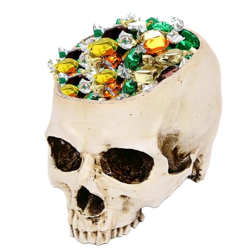 Halloween Schädel Süßigkeiten Schüssel Deko - Totenkopf Pflanzgefäß für Haus, Blumen, Pflanzen Ornament von BORDEAG