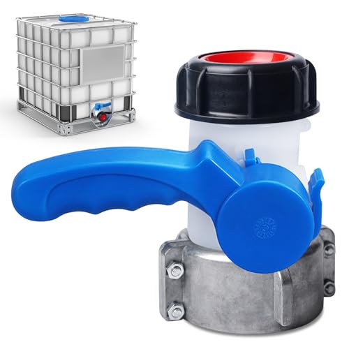 IBC-Wassertank Universal Adapter DN40 62mm, IBC Auslaufhahn Tank Zubehör, IBC Container Absperrhahn Adapter, IBC Container Auslass regelventil, für IBC Tank, Klappenhahn von BORDEAG