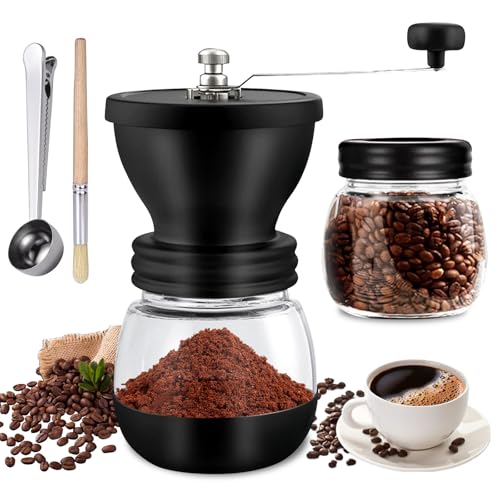 Kaffeemühle Manuell - Handkaffeemühle mit 2 Gläsern, Manuelle Kaffeemühle, Coffee Grinder für Filterkaffee HandmüHle Kaffee Espresso Kaffeemühle Manuell - Handkaffeemühle mit 2 Gläsern, Manuelle Kaffeemühle, Coffee Grinder für Filterkaffee HandmüHle Kaffee Espresso von BORDEAG