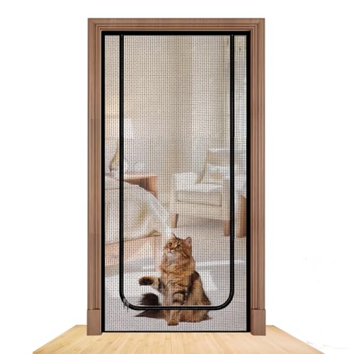 Katzengittertür,Katzennetz für Balkon,Haustiere Bildschirm Tür mit Reißverschluss,Haustiergittertür für Verhindern Katzen aus Laufen,Fliegengittertüren,Fliegengitter Tür Ohne Bohren (80x200cm) Katzengittertür,Katzennetz für Balkon,Haustiere Bildschirm Tür mit Reißverschluss,Haustiergittertür für Verhindern Katzen aus Laufen,Fliegengittertüren,Fliegengitter Tür Ohne Bohren (80x200cm) von BORDEAG