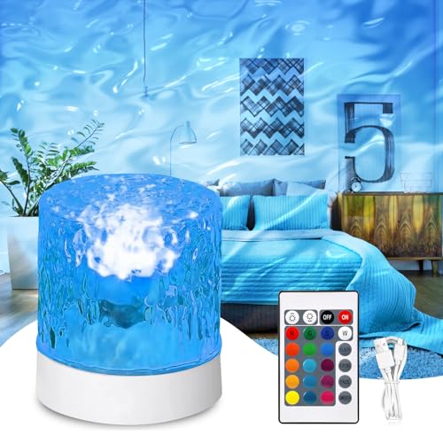 LED Sternenhimmel Projektor, 16 Farbe Lux Ocean Lampe, Nordlicht Projektor Mit Fernbedienung, Ocean Lamp Aurora Light, Rotierende Dynamische Wellen Deckenprojektion Stimmungslicht Für Schlafzimmer von BORDEAG