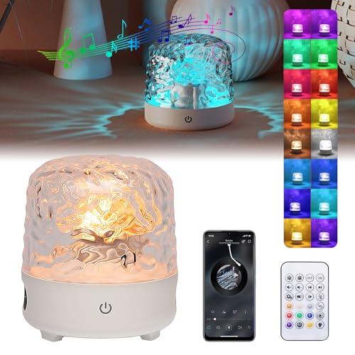LED Sternenhimmel Projektor, 16 Farben Ocean Wave Projektor Mit Bluetooth Lautsprecher, RGB 3D Ozeanwellen Lichtprojektor, Wiederaufladbares Projektorlichter Mit Fernbedienung Für Schlafzimmer Party von BORDEAG