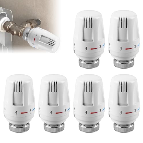 Thermostatkopf, 6 Stück Thermostat Heizung für Thread M30 x 1.5, Heizkörperthermostat, Thermostatkopf Heizkörperventil, Heizungsthermostat, Kühlerthermostat, Heizungsregler für Büro Zuhause Thermostatkopf, 6 Stück Thermostat Heizung für Thread M30 x 1.5, Heizkörperthermostat, Thermostatkopf Heizkörperventil, Heizungsthermostat, Kühlerthermostat, Heizungsregler für Büro Zuhause von BORDEAG