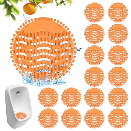 Urinalsieb mit Duft, 16 Stück Pissoirsieb Spritzschutz, Urinal Einleger Matte, Universal Urinal Einsatz Urinaleinlage Urinalsieb Spritzschutz, Urinal Stein Spritzschutz für Gewerblichen Badezimmerbüro von BORDEAG