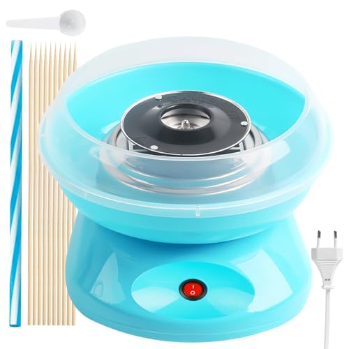 Zuckerwattemaschine Für Zuhause, Zuckerwatte Maschine, Retro Cotton Candy Machine, 450w Für Verschiedene Partys Einfache Bedienung Und Leicht Reinigen Cotton Candy Machine Inkl. Zubehör(Blau) von BORDEAG