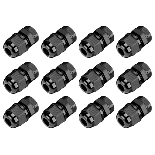 1/4 NPT Schwarze Kabelverschraubung, 12Pcs IP69 Einstellbare 4-8mm/0.16-0.31inch Abzweigdose Verbinder Nylon Verschraubungen mit Unterlegscheibe, Verbinder Schwarzes Kabelklemmset für Elektrokasten 1/4 NPT Schwarze Kabelverschraubung, 12Pcs IP69 Einstellbare 4-8mm/0.16-0.31inch Abzweigdose Verbinder Nylon Verschraubungen mit Unterlegscheibe, Verbinder Schwarzes Kabelklemmset für Elektrokasten von BORDSTRACT