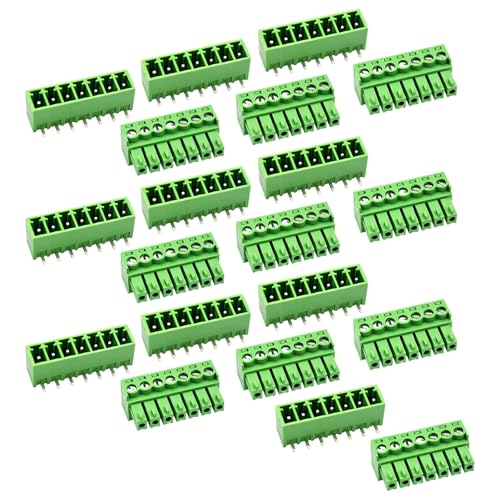 10 Sätze 3,81 mm Schraubklemmenblöcke und -buchsen für die Leiterplattenmontage mit Löchern, 7-polige Klemmenblöcke und -buchsen für 300 V und 8 A, 28-16 AWG, geeignet für Geräte und Industrie 10 Sätze 3,81 mm Schraubklemmenblöcke und -buchsen für die Leiterplattenmontage mit Löchern, 7-polige Klemmenblöcke und -buchsen für 300 V und 8 A, 28-16 AWG, geeignet für Geräte und Industrie von BORDSTRACT