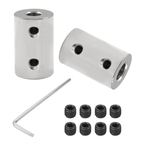 2 Stück 2.3mm Auf 6mm Starre Kupplung, L22 x D10 Stellschraube Wellenkupplung Motorverbinder Kohlenstoffstahl Verzinkt Für 3D Drucker, Motorzubehör, RC Boot Auto Flugzeug von BORDSTRACT