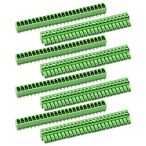 4 Sätze 3,81 mm Leiterplatten-Schraubklemmenblöcke und Buchsen mit Löchern, 24-polig, 300 V 8 A Klemmenblöcke und Buchsen für 28–16 AWG-Kabel, geeignet für Haushaltsgeräte und Industrieprojekte von BORDSTRACT