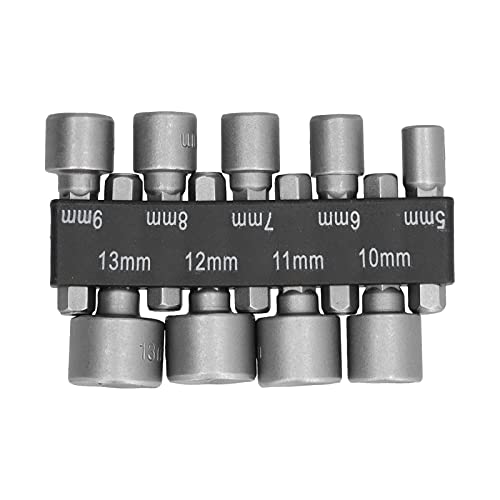 9-teiliges Sechskant-Bohrer-Set, 5-13 mm Kraft-Steckschlüssel-Set CR-V-Stahl-Steckschlüssel-Bits für Schlagbohrmaschine von BORDSTRACT