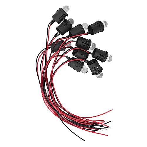 BORDSTRACT 10 Stück LED-Diodenlicht, Klare Glühbirne, 10 Mm 12 V Kontrollleuchte Mit Wasserdichter Linie Für Auto, Boot (10 Stück X 4 Farben)(Gelb) von BORDSTRACT