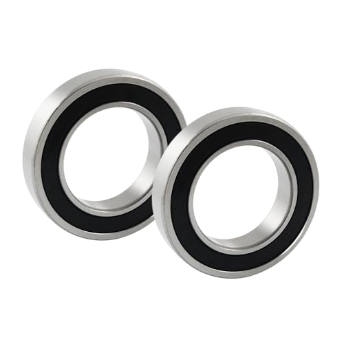 BORDSTRACT 6009-2RS Rillenkugellager, 2 Stück 45 mm x 75 mm x 16 mm, doppelseitiges Stahllager mit Gummidichtung für Kraftübertragung von BORDSTRACT