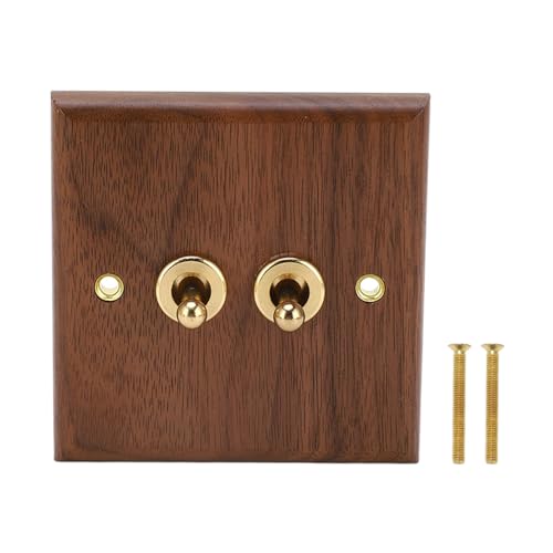 BORDSTRACT Doppel-Kippschalter-Wandplatte, 250 V, Retro-Walnussholz, Messingschrauben, Wandmontageplatte Für Schöne Und Funktionale Verbesserung Der Inneneinrichtung BORDSTRACT Doppel-Kippschalter-Wandplatte, 250 V, Retro-Walnussholz, Messingschrauben, Wandmontageplatte Für Schöne Und Funktionale Verbesserung Der Inneneinrichtung von BORDSTRACT