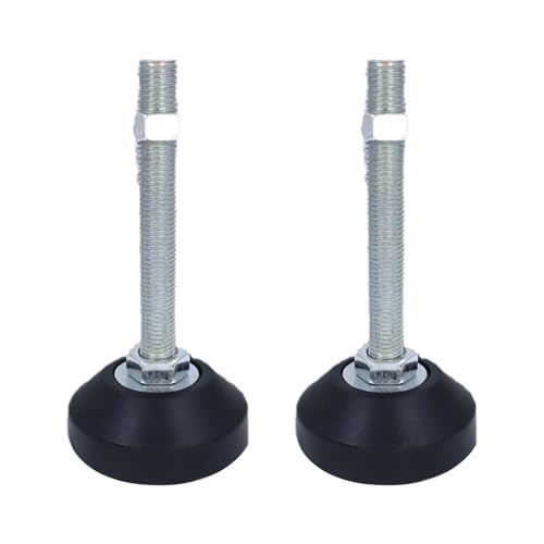 BORDSTRACT Gummibodenausgleichsplatte, 2 Pcs M8 Verstellbare Möbelbeine, Metall-Nivellierfüße mit Gewinde, leicht verstellbare Möbel-Nivellierer, für alle Arten von Möbelfüßen, Regal(D40*M8*L60) von BORDSTRACT