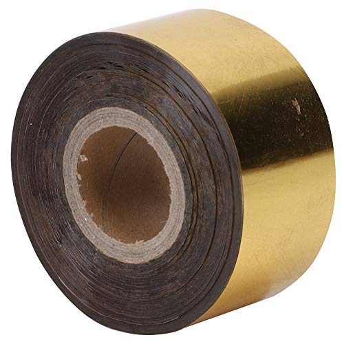 BORDSTRACT Heißprägefolie Papier Leder Stoff Paket Box Dekoration Zubehör 3cm Breite 120 Meter Länge zum Heißprägen von Papier, Leder, Kunststoff, Holz, Stoff(Gold) von BORDSTRACT