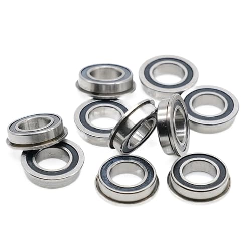 BORDSTRACT MF148-2RS Rillenkugellager, 10 Stück 8 mm x 14 mm x 4 mm GCr15-Lagerstahl, Mikromaschinenteile, doppelseitige, gummigedichtete Flanschlager von BORDSTRACT