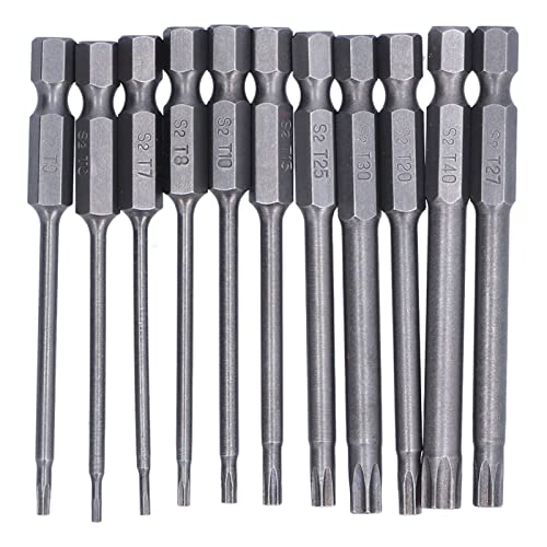 BORDSTRACT Schraubendreher-Bohrer-Bits, 11-teiliges Pflaumenblüten-Schraubendreher-Bit-Set, 1/4-Zoll-Sechskantschaft, S2-Stahl, Magnetisch, 75 Mm Sicherheits-Bit-Set von BORDSTRACT