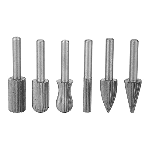 Karbid-rotierender Burr, 6PCS 6mm Schaft Wolfram Holz feile Metall gravur Schleif bit für Ersatz kleine Schleif scheibe von BORDSTRACT