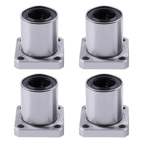 LMK8UU Linearkugellager mit quadratischem Flansch, 8 mm Bohrungsdurchmesser, 15 mm Außendurchmesser, 24 mm Länge mit doppelseitiger Gummidichtung für CNC, 3D-Drucker, 4 Stück von BORDSTRACT