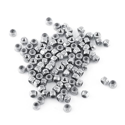 Lock -Muttern, 100pcs M2 SS304 Edelstahl Nylon -Insert -Hex für Hardware Automotive Home Outdoor -Projekt (100pcs) von BORDSTRACT