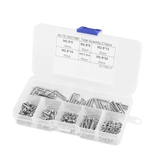 Sechskantmuttern, 210pcs M2.5 Edelstahl Round -Kopf -Schraubanschlussverschluss für Kommunikationsgeräte für Home Office Appliance Sechskantmuttern, 210pcs M2.5 Edelstahl Round -Kopf -Schraubanschlussverschluss für Kommunikationsgeräte für Home Office Appliance von BORDSTRACT