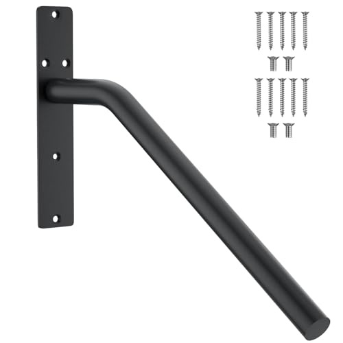 Wandhalterungstreppe Handlauflegierung Stahlstahlstreppengeländer Grabbar für Garage (Black) von BORDSTRACT