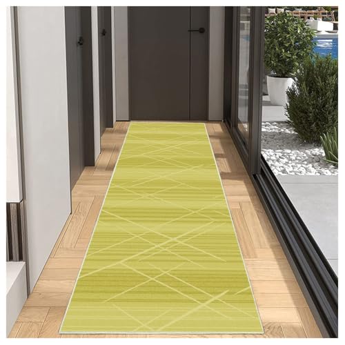 BORKOY Gelb Flurläufer Teppich Küche 80x350cm Waschbar Anti-Rutsch, Küchenläufer Korridor Teppich Polyester Meterware | Anpassbare Länge für Wohnungseingang Balkontür Badezimmer Vorleger BORKOY Gelb Flurläufer Teppich Küche 80x350cm Waschbar Anti-Rutsch, Küchenläufer Korridor Teppich Polyester Meterware | Anpassbare Länge für Wohnungseingang Balkontür Badezimmer Vorleger von BORKOY