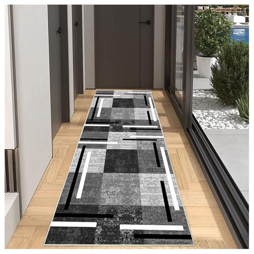 BORKOY Grauer Läuferteppich Flur Modern rutschfest Waschbar 100x400cm Küchenläufer Schlafzimmer Korridor Polyester Meterware Anpassbare Größe 40-120cm Breit Flurläufer für Eingang und Wohnzimmer BORKOY Grauer Läuferteppich Flur Modern rutschfest Waschbar 100x400cm Küchenläufer Schlafzimmer Korridor Polyester Meterware Anpassbare Größe 40-120cm Breit Flurläufer für Eingang und Wohnzimmer von BORKOY