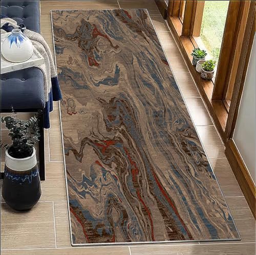 BORKOY Küchenteppich Rutschfester Waschbarer 80x250cm Braun Muster Teppich Läufer Lang Korridor Küche Polyester Meterware Modern für Wohnzimmer Schlafzimmer Esszimmer strapazierfähiger Flurmatte BORKOY Küchenteppich Rutschfester Waschbarer 80x250cm Braun Muster Teppich Läufer Lang Korridor Küche Polyester Meterware Modern für Wohnzimmer Schlafzimmer Esszimmer strapazierfähiger Flurmatte von BORKOY