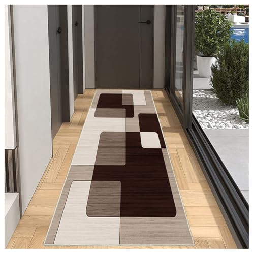 BORKOY Läufer Teppich Flur Küche Braun Beige 70x350cm rutschfest Waschbar, Korridor Teppichläufer Lang, Meterware, Vintage Design, für Esszimmer Schlafzimmer, Schmutzresistent & langlebig BORKOY Läufer Teppich Flur Küche Braun Beige 70x350cm rutschfest Waschbar, Korridor Teppichläufer Lang, Meterware, Vintage Design, für Esszimmer Schlafzimmer, Schmutzresistent & langlebig von BORKOY