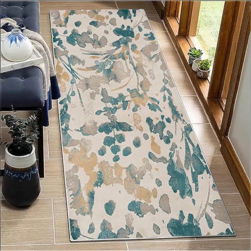 BORKOY Läufer Teppich Küche Flur Blau Beige Abstrakt Waschbar rutschfest 40x100cm Küchenteppich Korridor Matte Polyester Lang Schlafzimmer Esszimmer Moderner Flurläufer Meterware Anpassbare Größe BORKOY Läufer Teppich Küche Flur Blau Beige Abstrakt Waschbar rutschfest 40x100cm Küchenteppich Korridor Matte Polyester Lang Schlafzimmer Esszimmer Moderner Flurläufer Meterware Anpassbare Größe von BORKOY