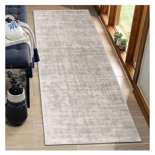 BORKOY Moderner Küchenteppich Flurläufer 70x150cm Creme rutschfest waschbar Langläufer für Korridor Eingang Wohnzimmer Schlafzimmer Polyester Meterware –Teppichläufer anpassbar Küchen Essentials von BORKOY