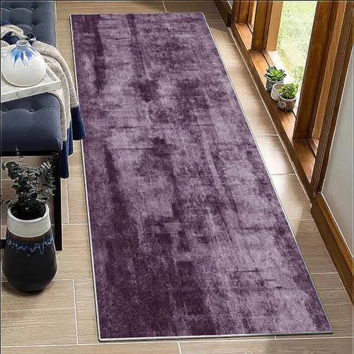 BORKOY Teppich Läufer Lila Flur Küche 40x200cm Abstrakt rutschfest Waschbar Meterware Anpassbar Korridor Schlafzimmer Küche Wohnzimmer Innen Küchenläufer Polyester Lang Eingangsbereich BORKOY Teppich Läufer Lila Flur Küche 40x200cm Abstrakt rutschfest Waschbar Meterware Anpassbar Korridor Schlafzimmer Küche Wohnzimmer Innen Küchenläufer Polyester Lang Eingangsbereich von BORKOY