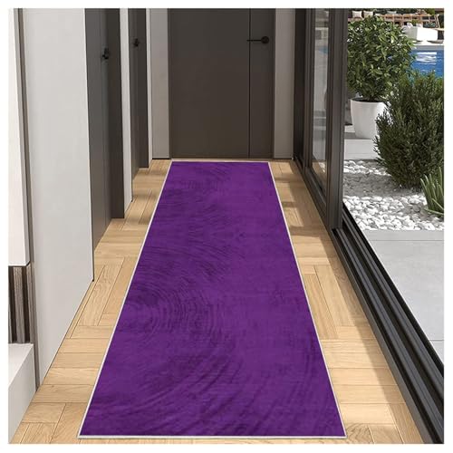 Teppich Läufer Flur Küche rutschfest Waschbar Einfarbig Muster 120x500cm Lila Küchenläufer Flurläufer Lang Korridor Teppichläufer Küchenteppich Für Wohnzimmer Schlafzimmer Esszimmer Anpassbar Teppich Läufer Flur Küche rutschfest Waschbar Einfarbig Muster 120x500cm Lila Küchenläufer Flurläufer Lang Korridor Teppichläufer Küchenteppich Für Wohnzimmer Schlafzimmer Esszimmer Anpassbar von BORKOY