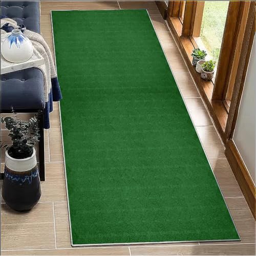 Teppich Läufer Flur Lang Grün rutschfest Küchenläufer Waschbar Geometrisches Flurteppich 90x200cm Korridor Teppichläufer Lang Küchenteppich Für Küche Wohnzimmer Schlafzimmer Teppichläufer Dekor von BORKOY