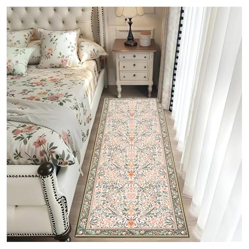 Teppichläufer Flur Lang 90x550cm Blumenmuster Vintage Soft rutschfest Waschbar Beige Küchenläufer Flurteppich Teppichmatte Bettvorleger Wohnzimmer Schlafzimmer Korridor Läuferteppich Teppichläufer Flur Lang 90x550cm Blumenmuster Vintage Soft rutschfest Waschbar Beige Küchenläufer Flurteppich Teppichmatte Bettvorleger Wohnzimmer Schlafzimmer Korridor Läuferteppich von BORKOY