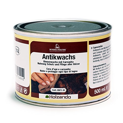 Borma Wachs 500ml Antikwachs EN-71/3 Zertifiziert für Holzoberfläche 60 - Schwarz von BORMA WACHS