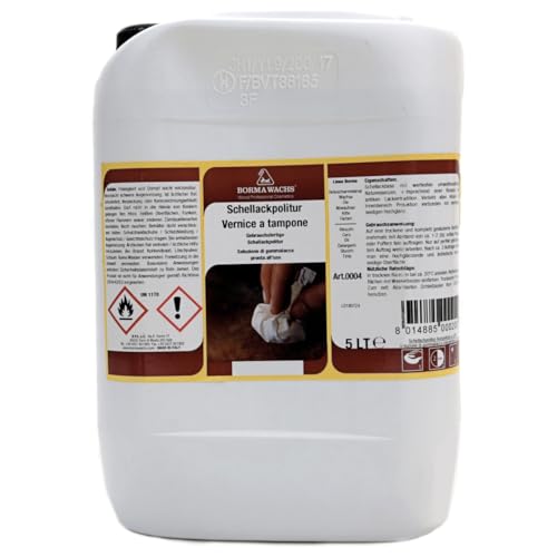 Schellack Transparent 5 Liter – Naturprodukt zur Holzveredelung | Perfekt für Restaurierung & Möbelpflege Schellack Transparent 5 Liter – Naturprodukt zur Holzveredelung | Perfekt für Restaurierung & Möbelpflege von BORMA WACHS