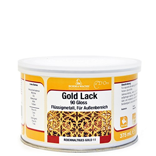 GOLD-LACK für Restauratoren, Profis und Sie mit Goldeffekt (375ml, Aussenbereich) von BORMA