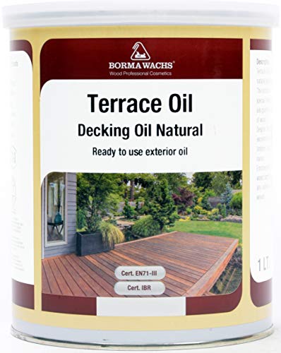 Terrassen Öl - PROFI Öl für das Holz im Außenbereich (1 Liter, Eiche - 512) von BORMA WACHS