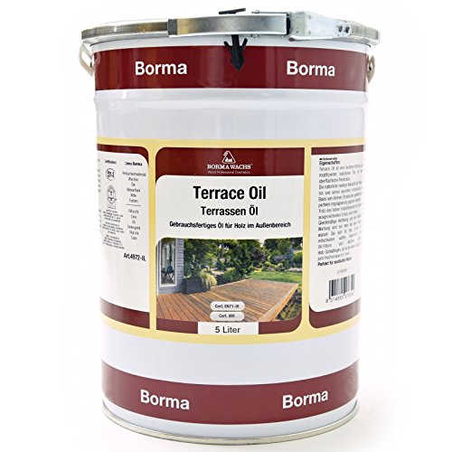 Terrassen Öl - PROFI Öl für das Holz im Außenbereich (5 Liter, Transparent - 08) von BORMA