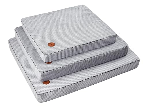 BORN2REST Bettmatte Orthopädische Matratze für Hunde und Katze waschbar Bunte Hundematratze Reißverschluss Matten Hector Visco-Matratze Hundsofa M-XL (Grau dot, S 55 x 45 x 8 cm) von BORN2REST