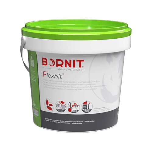 BORNIT Flexbit, 5 L Bitumen-Latex-Beschichtung, mit Latex modifizierte Bitumenemulsion zur hochflexiblen und wasserdichten Beschichtung von Beton, Putz und Mauerwerk BORNIT Flexbit, 5 L Bitumen-Latex-Beschichtung, mit Latex modifizierte Bitumenemulsion zur hochflexiblen und wasserdichten Beschichtung von Beton, Putz und Mauerwerk von BORNIT