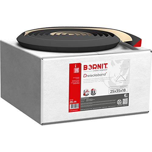 BORNIT Anschmelzbares Bitumenband Dreiecksband 25 m Rolle, Hochflexibles Elastomerbitumenband zur sicheren Fugenabdichtung und Hohlkehlenbildung im Hoch- und Tiefbau von BORNIT