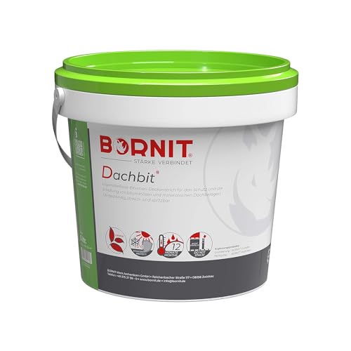 BORNIT Dachbit Bitumen-Schutzanstrich, 5 L Eimer, lösemittelfreier Dachanstrich für bituminöse & mineralische Dächer, QNG-konform von BORNIT