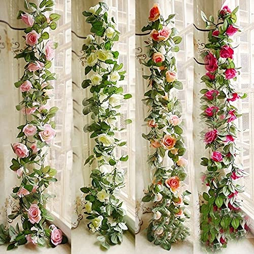 2,4 m künstliche Blumengirlande gefälschte hängende Rose Seidenrosenblume Efeu künstliche Blumen hängende Rose Efeu für Hochzeit Partyzubehör Dekor Party Wand 2,4 m künstliche Blumengirlande gefälschte hängende Rose Seidenrosenblume Efeu künstliche Blumen hängende Rose Efeu für Hochzeit Partyzubehör Dekor Party Wand von BOROCO