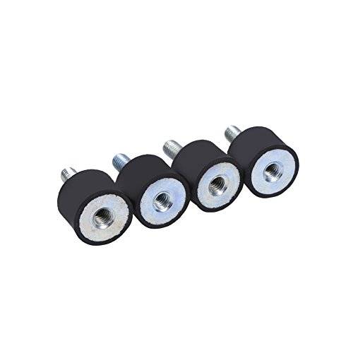 4x M6 Schwingungsdämpfer Antivibrations-Silentblock-Rahmen, Gummipuffer geeignet für Kompressoren, Ölpressen, Generatoren, Waschmaschinen usw. (VD20*15 M6*18) von BOROCO